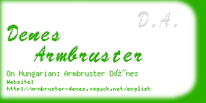 denes armbruster business card